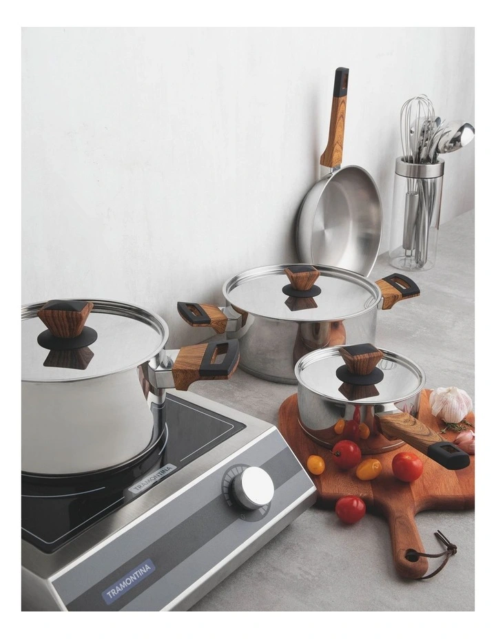 Brava Stainless Steel Cookware Set 4 Pieces in Silver image 4