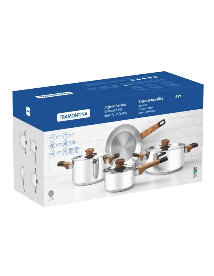 Brava Stainless Steel Cookware Set 4 Pieces in Silver image 7