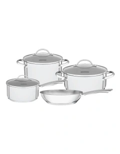 Una Stainless Steel Cookware Set 4 Pieces in Silver