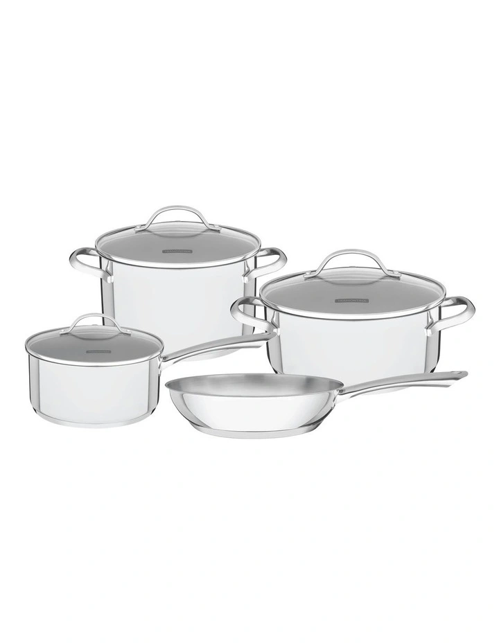 Una Stainless Steel Cookware Set 4 Pieces in Silver image 1