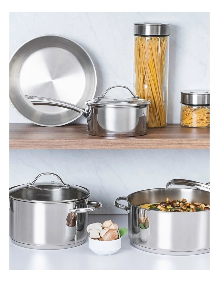 Una Stainless Steel Cookware Set 4 Pieces in Silver image 4