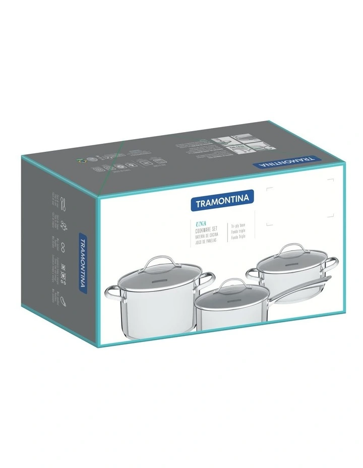 Una Stainless Steel Cookware Set 4 Pieces in Silver image 7