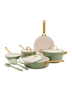 Padova Ceramic Non-stick Cookware Set 5 Piece in Sage