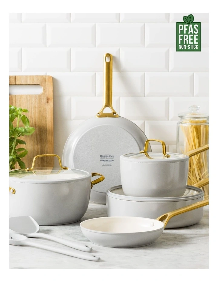 PFAS-free ceramic non-stick Padova Reserve Cookware Set 5 Piece in Dove Grey image 2