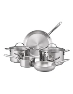 Essentials Stainless Steel Induction Cookware Set 5 Piece in Silver