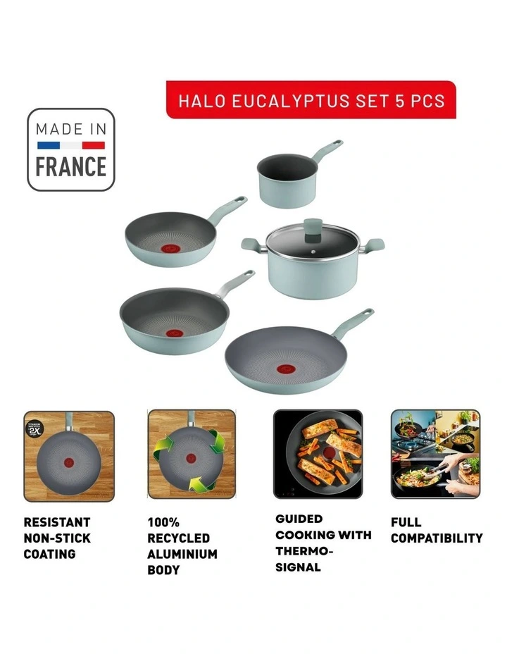 Halo Induction Non-Stick Set 5 Piece in Eucalyptus image 4