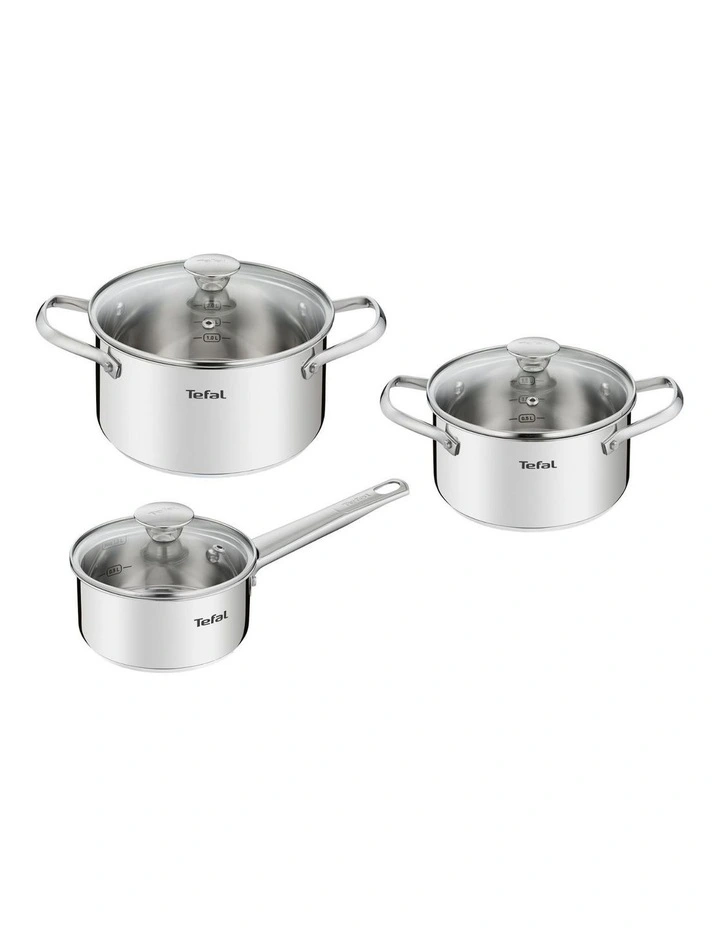 Cook Eat Induction Pot Set 3 Pieces in Stainless Steel image 1