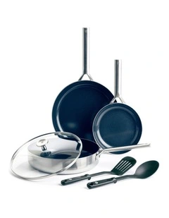 Diamond Tri-Ply Stainless Steel Ceramic Nonstick 3 pc Cookware Set in Silver