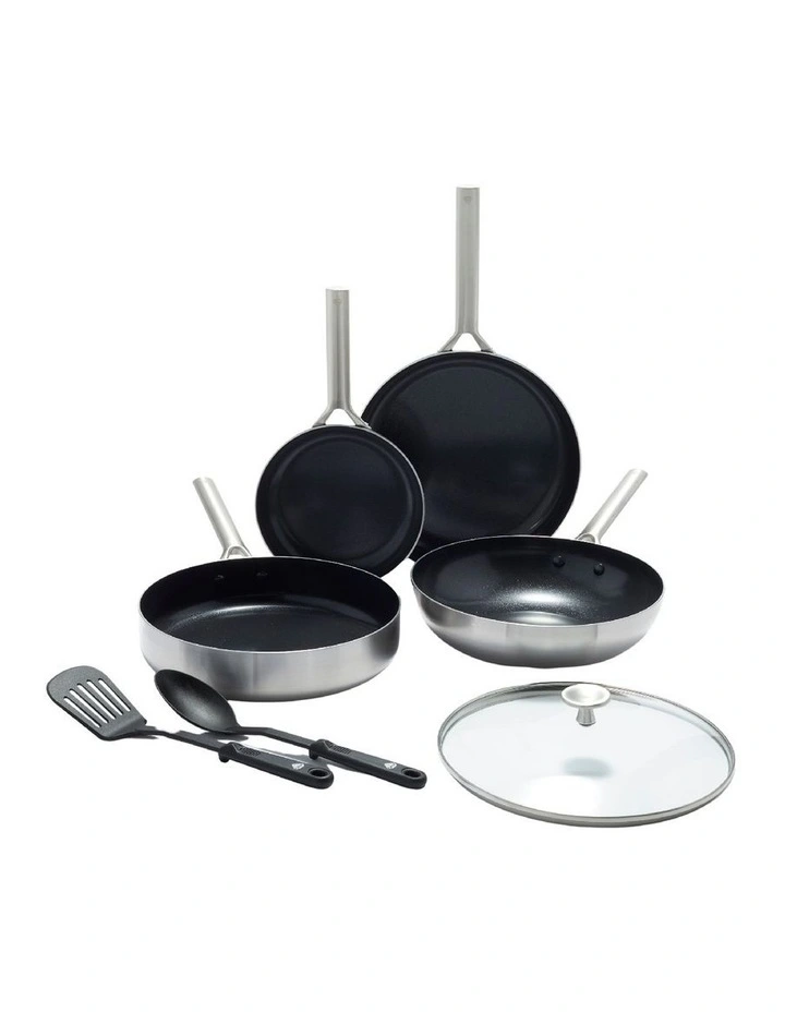 Diamond Tri-Ply Stainless Steel Ceramic Nonstick 4 pc Cookware Set in Silver image 1