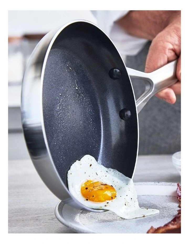 Diamond Tri-Ply Stainless Steel Ceramic Nonstick 4 pc Cookware Set in Silver image 4