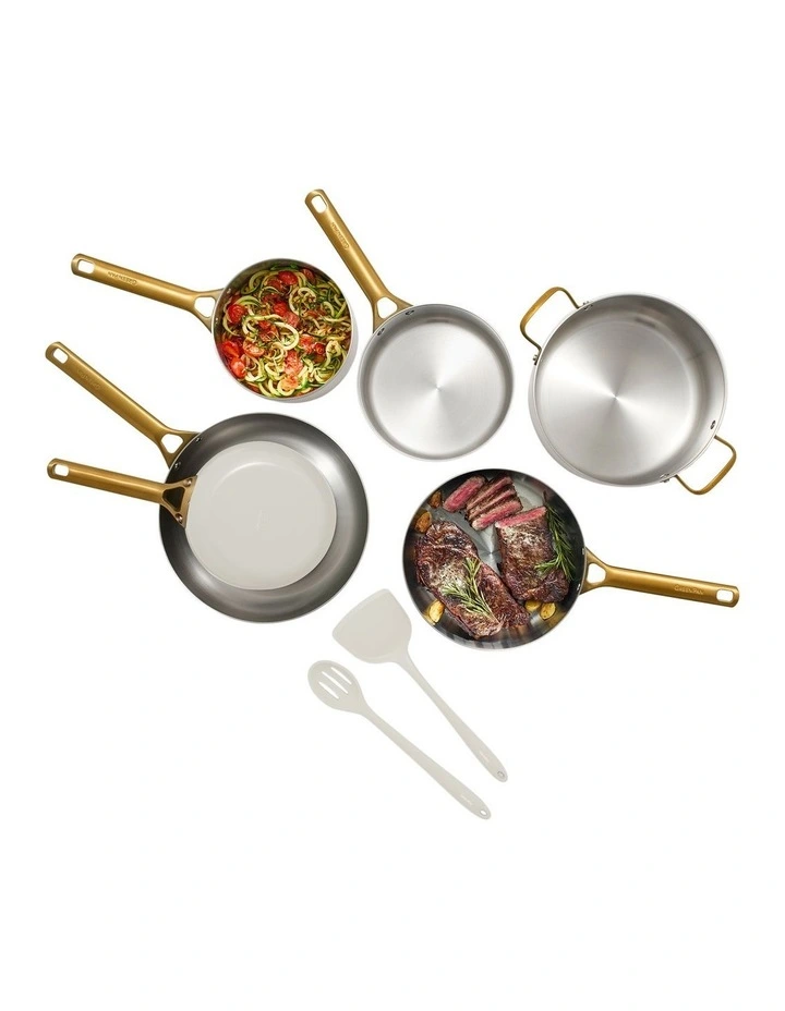 Padova Reserve Coloured Stainless Steel 6pc Cookware Set in Cream image 2
