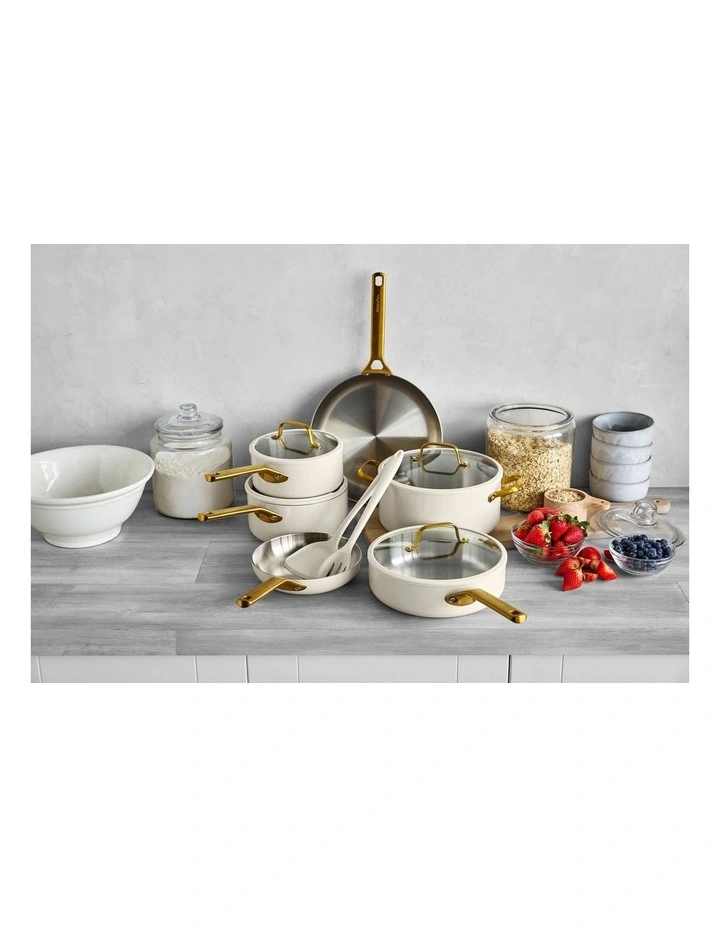 Padova Reserve Coloured Stainless Steel 6pc Cookware Set in Cream image 3