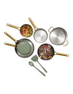 Padova Reserve Coloured Stainless Steel 6pc Cookware set in Sage