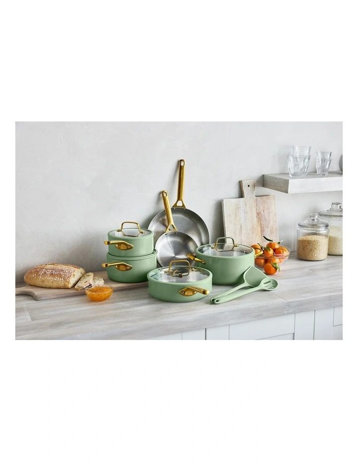 Padova Reserve Coloured Stainless Steel 6pc Cookware Set in Sage image 2