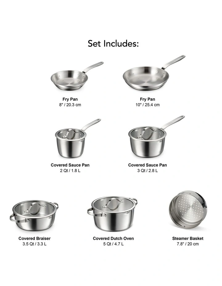 Tempo 7pc Stainless Steel Cookware Set image 7
