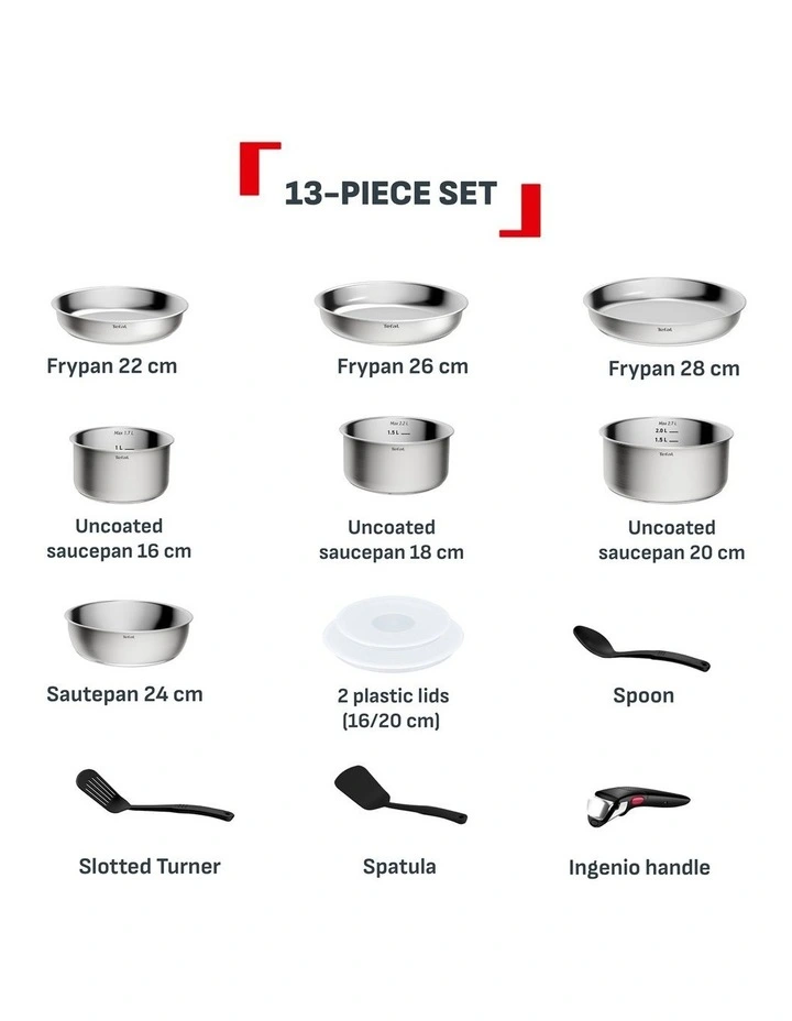 Ingenio Emotion  Induction Uncoated Stainless Steel 13pc Set image 4