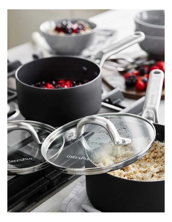 Omega 2pc Saucepan Set 16/18cm Black PFAS-free ceramic non-stick image 3