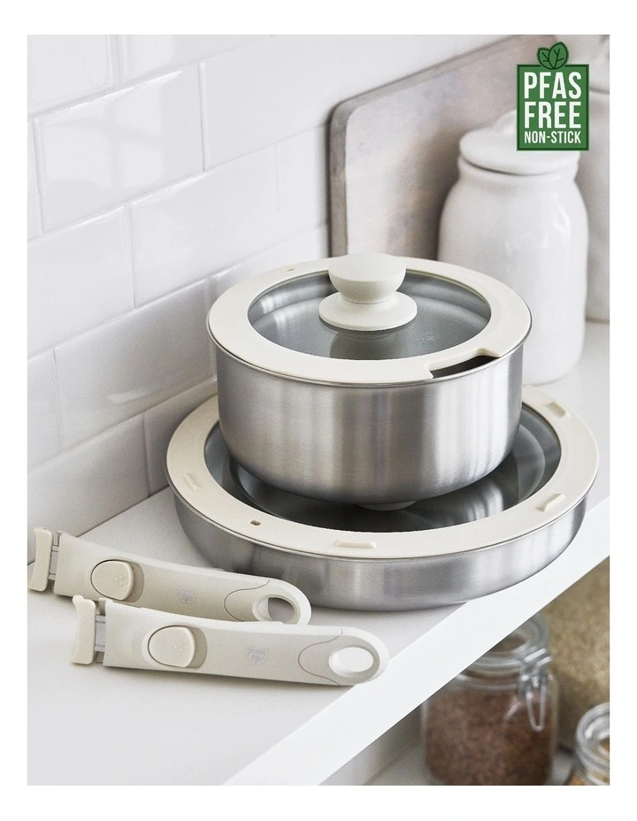 Click 6pc Cookware Set Stainless Steel image 2