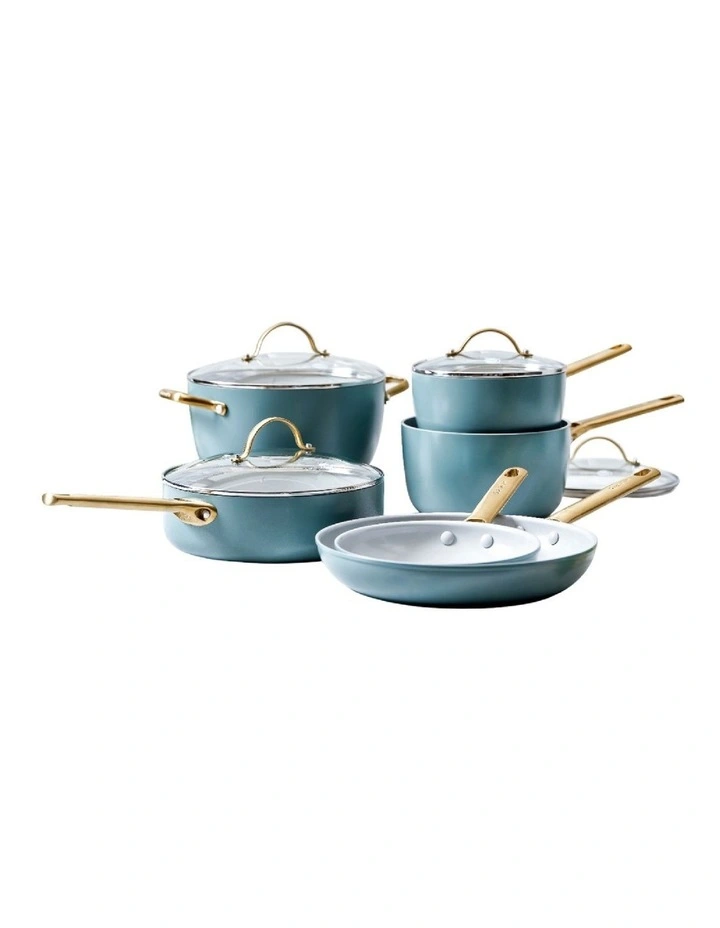 Padova 6 Piece Cookware Set in Smokey Blue PFAS-free ceramic non-stick image 1