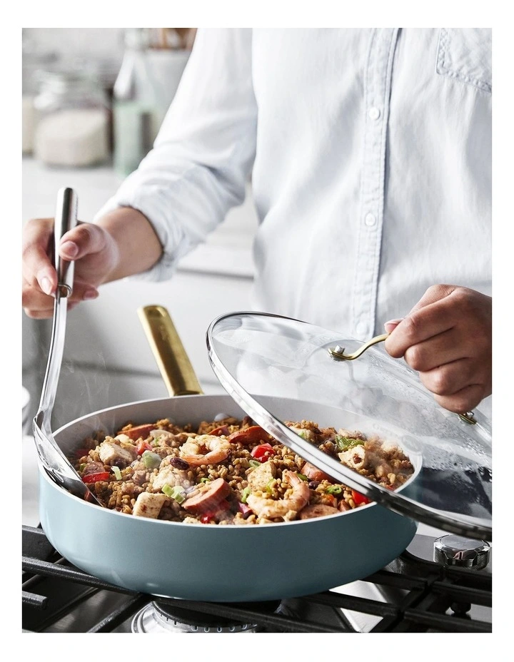 Padova 6 Piece Cookware Set in Smokey Blue PFAS-free ceramic non-stick image 4