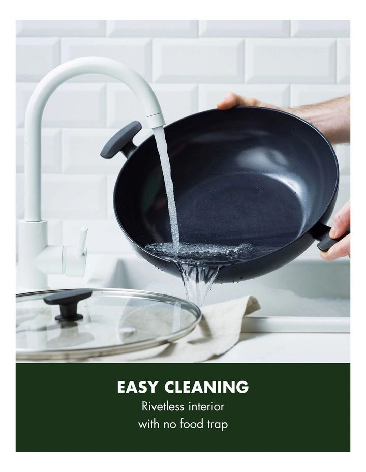 Smartshape Covered Wok 32cm / 5.43L with 2 side handles - PFAS-free ceramic non-stick image 3