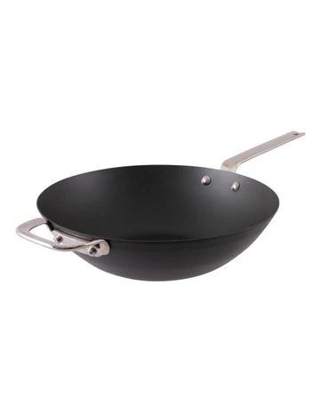 Iron Carbon Steel Wok 30cm in Black