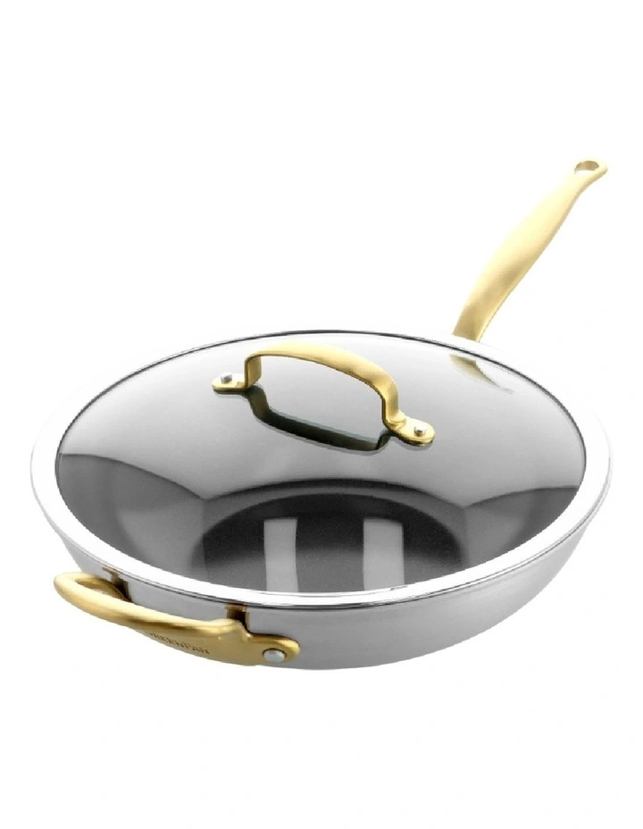 Premiere Gold Wok 30cm PFAS-free ceramic non-stick image 1