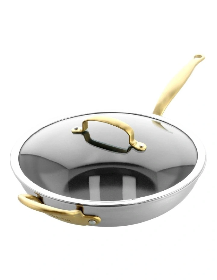 Premiere Gold Wok 30cm PFAS-free ceramic non-stick image 1