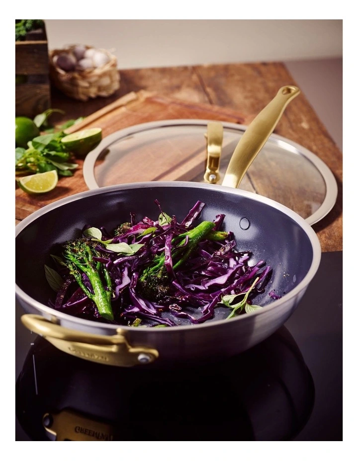 Premiere Gold Wok 30cm PFAS-free ceramic non-stick image 3