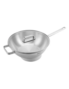 Wok with Lid & Helper Gift Boxed 30cm in Stainless Steel
