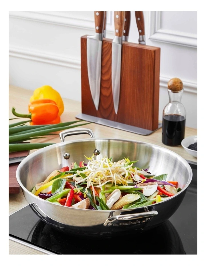 Eternita Stainless Steel Induction Open Wok 34cm in Silver image 2