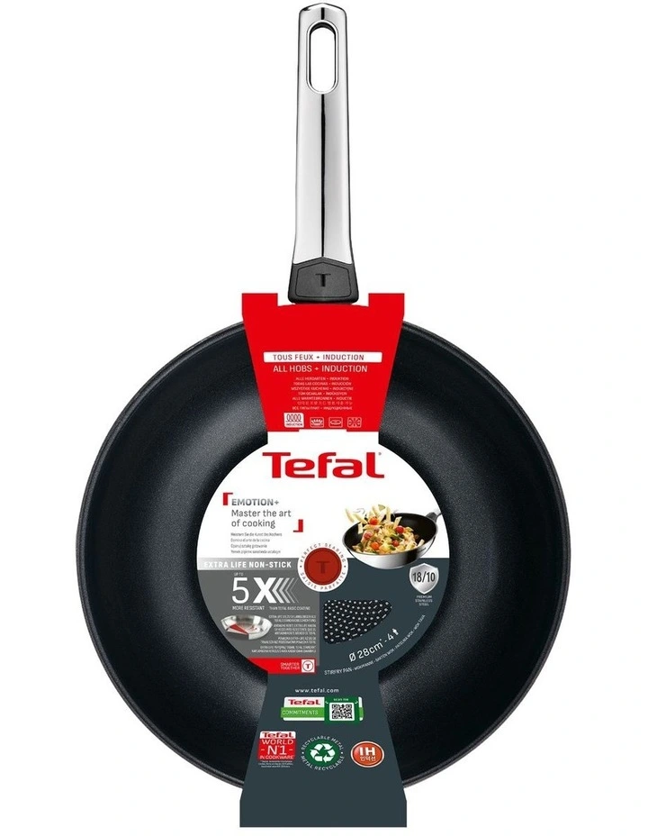 Emotion Induction Non-Stick Wok 28cm in Silver image 5