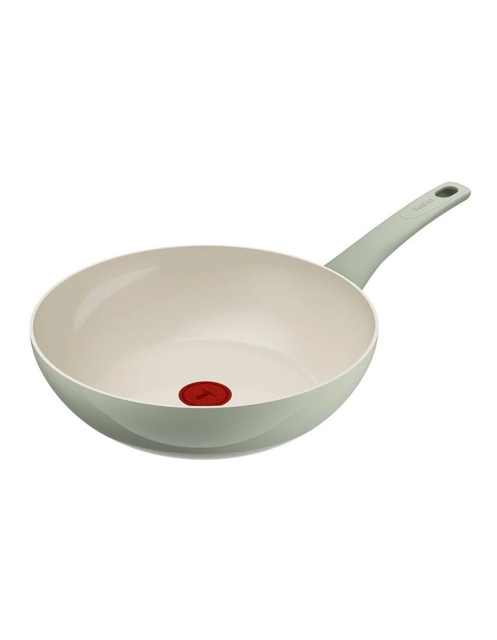 Recycle Ceramic Induction Non-Stick Wok 28cm Green Lichen image 1