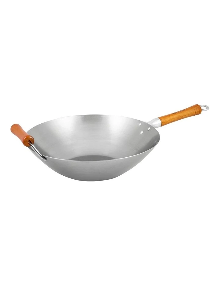 Carbon Steel Wok 36cm Stainless Steel image 1