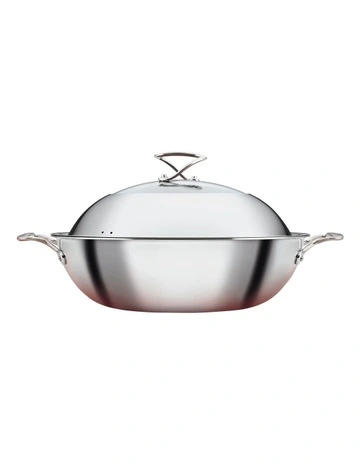 C-Series Nonstick Clad Induction Covered Wok 36cm in Stainless Steel