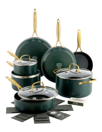 Jewel 7 Piece Cookware Set in Moroccan Green PFAS-free ceramic non-stick
