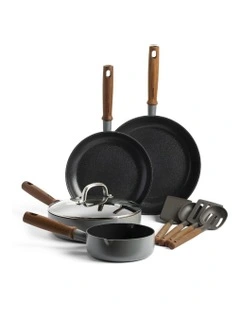 Mayflower Pro 9 Piece Cookware Set PFAS-free ceramic non-stick in Charcoal Grey
