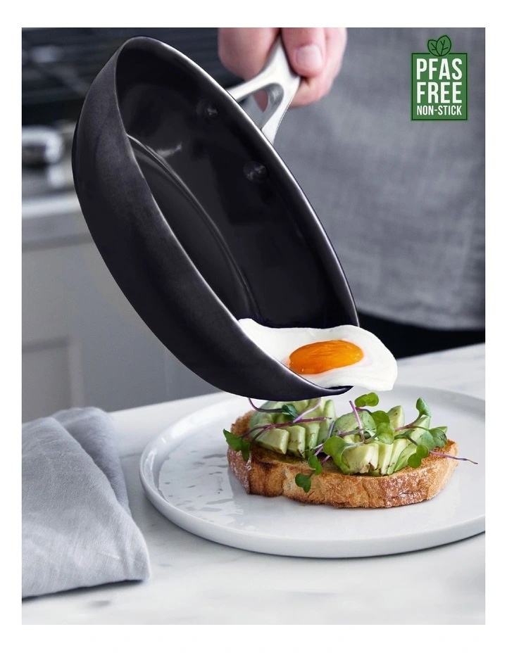 Omega 3PC Cookware Set in Black PFAS-free ceramic non-stick image 2