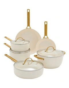 Padova 6pc Cookware Set in Cream - PFAS-free ceramic non-stick
