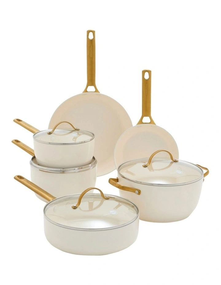 Padova 6pc Cookware Set in Cream - PFAS-free ceramic non-stick image 1