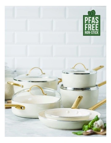 Padova 6pc Cookware Set in Cream - PFAS-free ceramic non-stick