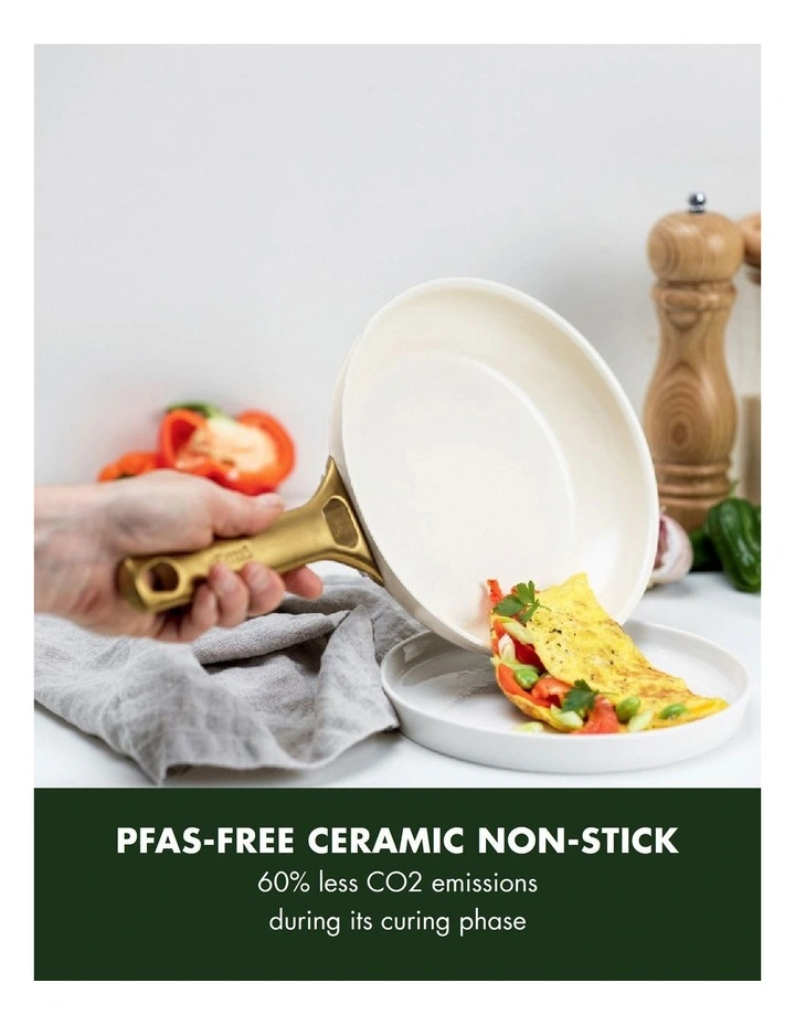 Padova 6pc Cookware Set in Cream - PFAS-free ceramic non-stick image 3