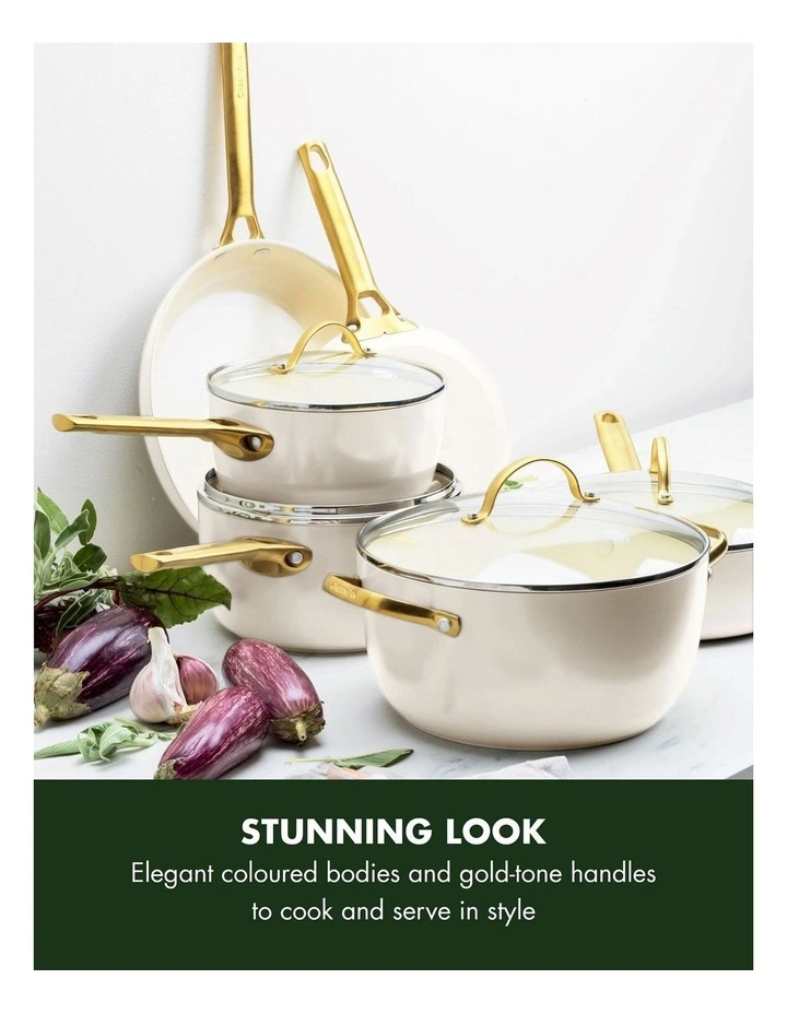 Padova 6pc Cookware Set in Cream - PFAS-free ceramic non-stick image 4