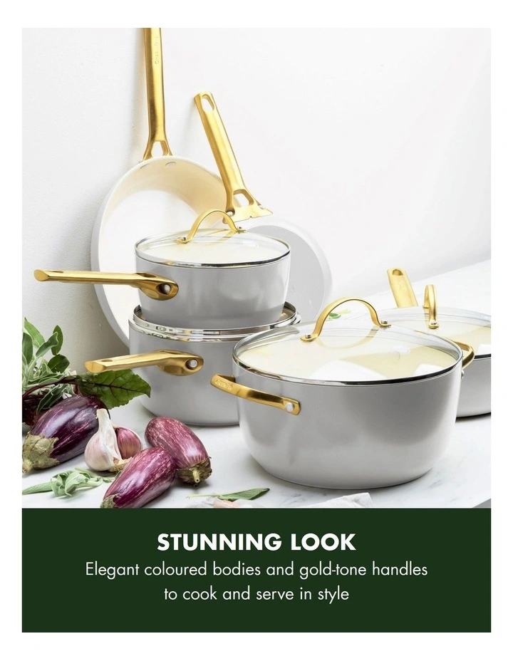 Padova 6pc Cookware Set in Dove Grey - PFAS-free ceramic non-stick image 4
