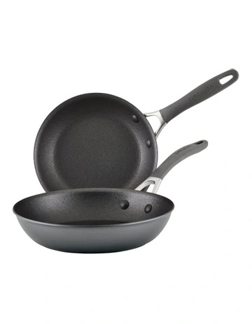 ScratchDefense A1 Nonstick Induction Frypan Twin Pack 21.5/25.4cm in Grey