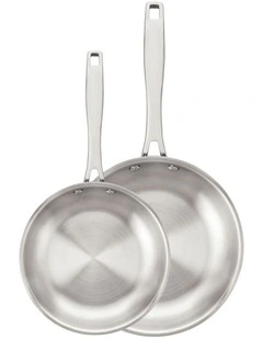 Grano Tri-Ply Clad Frying Pan Set 20cm & 30cm in Silver