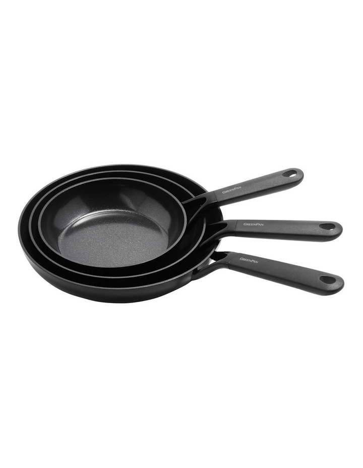 Smartshape 3pc Frypan Set 20/26/30cm in Black PFAS-free ceramic non-stick image 1