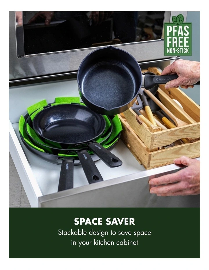 Smartshape 3pc Frypan Set 20/26/30cm in Black PFAS-free ceramic non-stick image 2