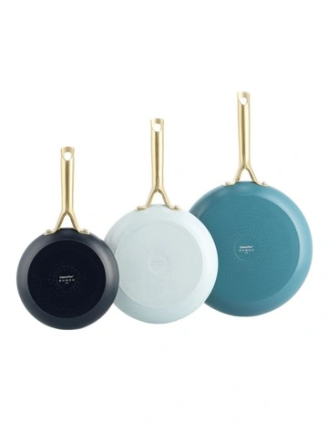 Shades 3pc Frypan Set Coastal PFAS-free ceramic non-stick