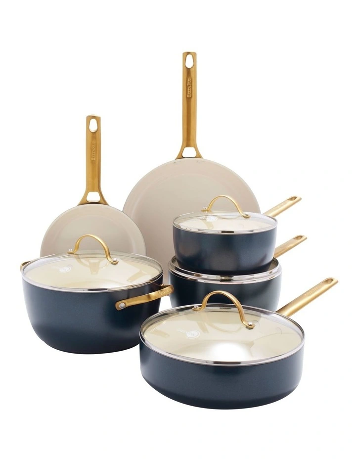 Padova 6pc Cookware Set Navy Blue PFAS-free ceramic non-stick image 1